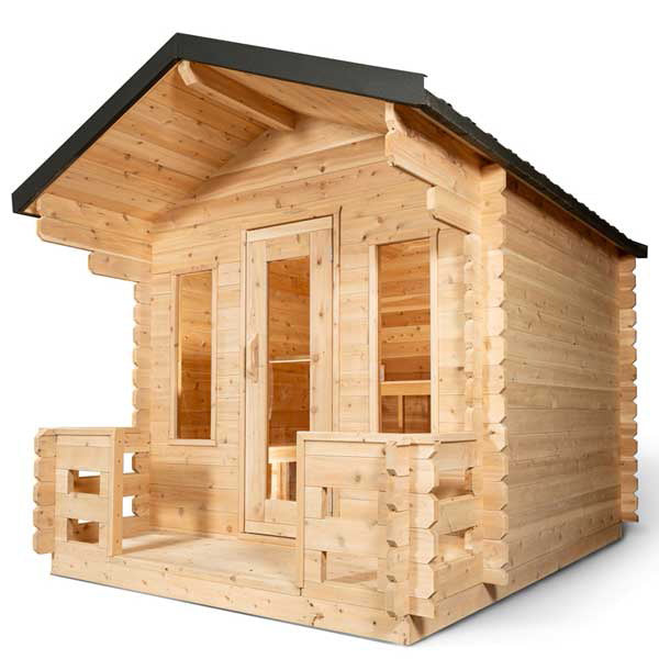 Leisurecraft Canadian Timber Georgian Traditional Cabin Sauna With Porch 2-6 Person