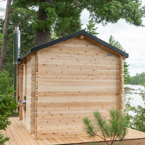 Leisurecraft Canadian Timber Georgian Traditional Cabin Sauna With Porch 2-6 Person