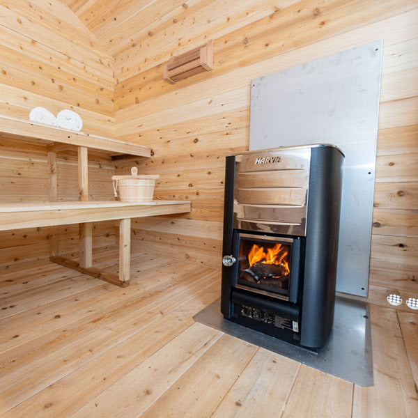 Leisurecraft Canadian Timber Georgian Traditional Cabin Sauna With Porch 2-6 Person