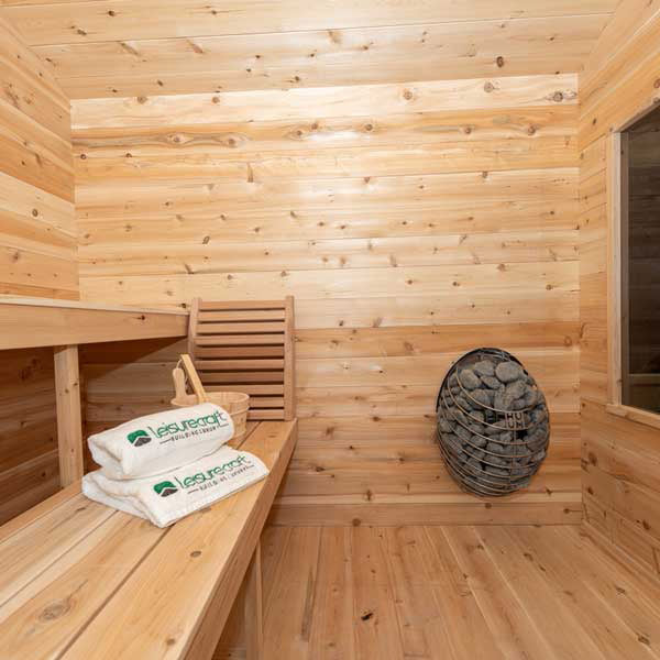Leisurecraft Canadian Timber Georgian Traditional Cabin Sauna With Porch 2-6 Person