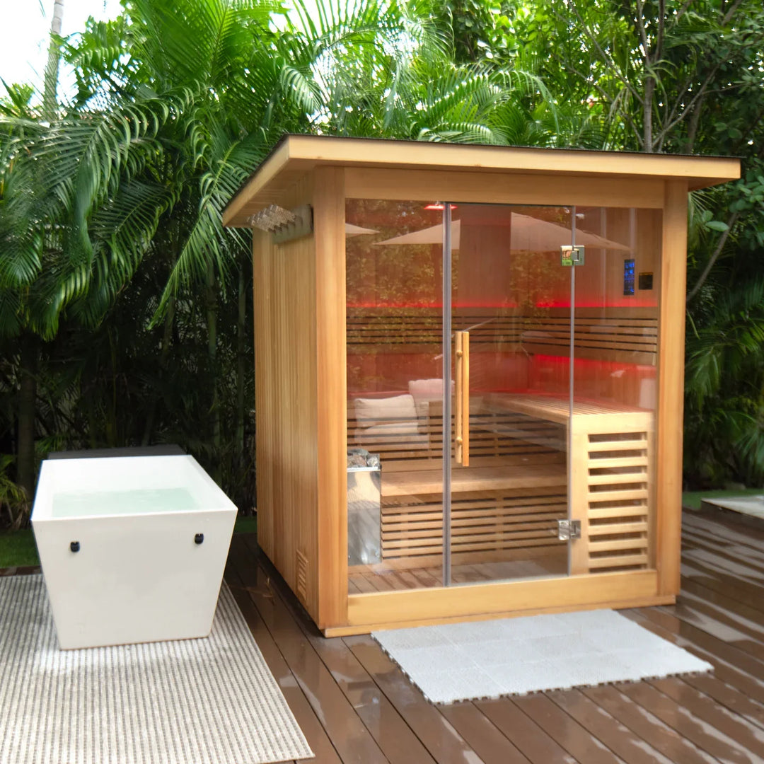Revive Plunge 6 Person Traditional Sauna & Inflatable Barrel Plunge