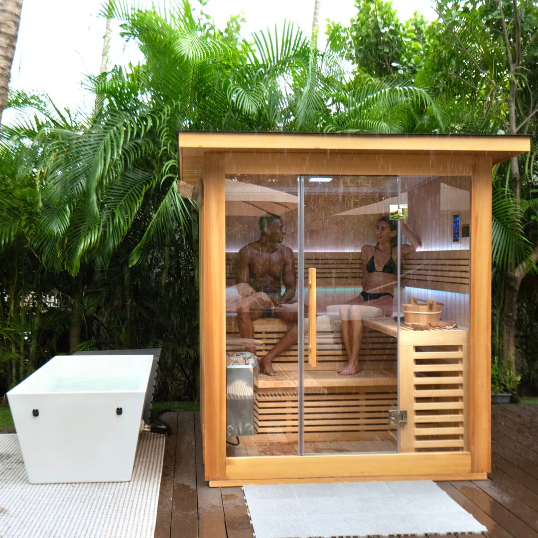 Revive Plunge 6 Person Traditional Sauna & Inflatable Barrel Plunge
