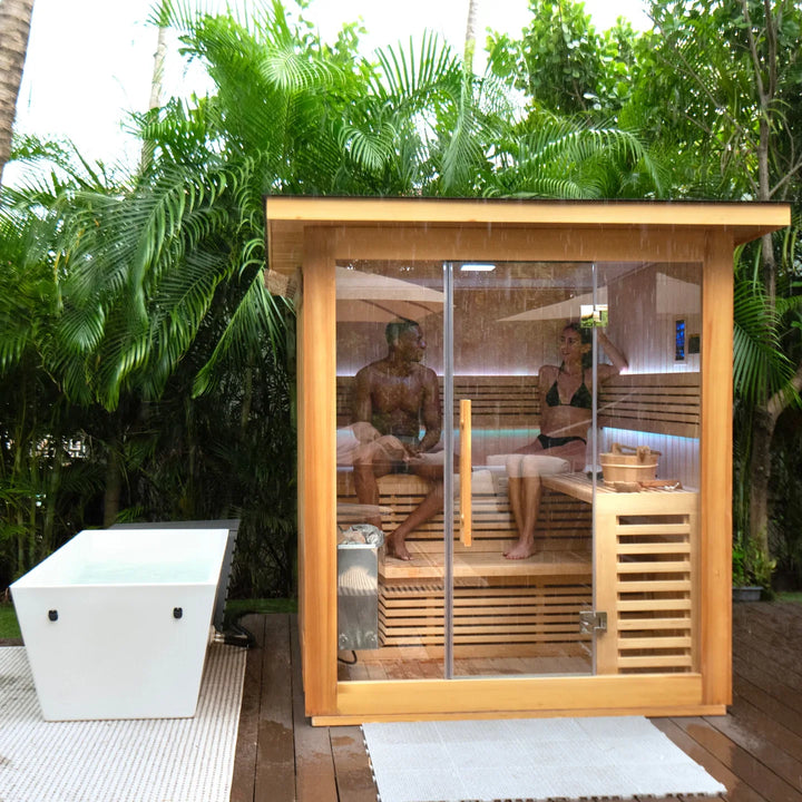 Revive Plunge 6 Person Traditional Sauna & Inflatable Barrel Plunge