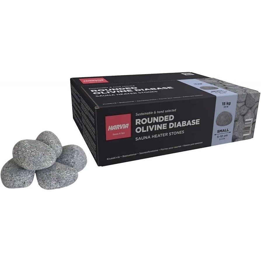 Harvia Rounded Olivine Sauna Stones 5-10cm / 33 lbs R-991 (Only with Purchase of Harvia Sauna Heater)